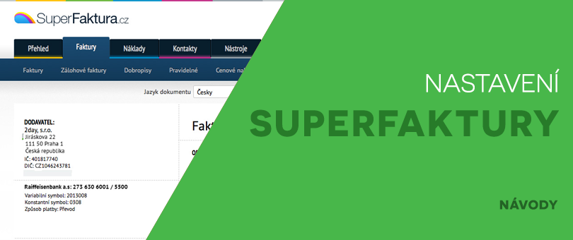 Nastavení SuperFaktury